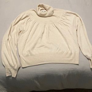 Madewell Shirred Balloon-Sleeve Turtleneck Sweater